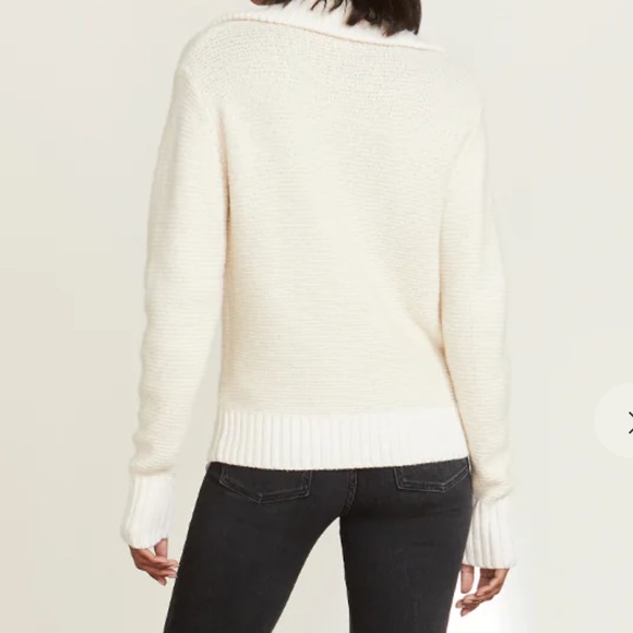 Veronica Beard Brogan Sweater Ivory Cream - Picture 3 of 5
